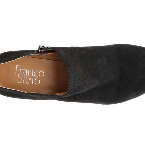 Franco Sarto Bassett 9.5M Black Suede Ankle Bootie - Picture 4 of 16